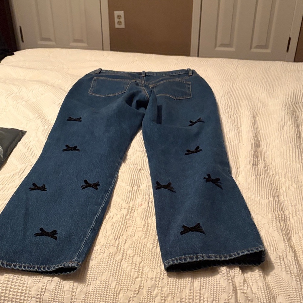 LOFT Denim Jeans with Black Embroidery